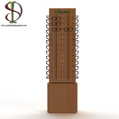 Oem van winkeleyewear Houten Kleinhandelsvertoningstribunes 4 Kantenmdf Bevloering met Roterende Basis